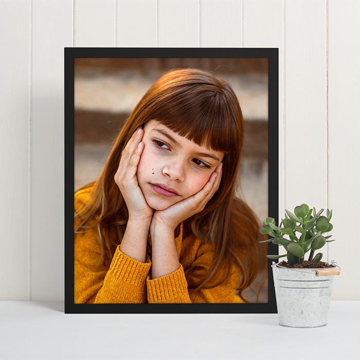 12x16 Black Frame with Semi-Gloss Print (portrait)
